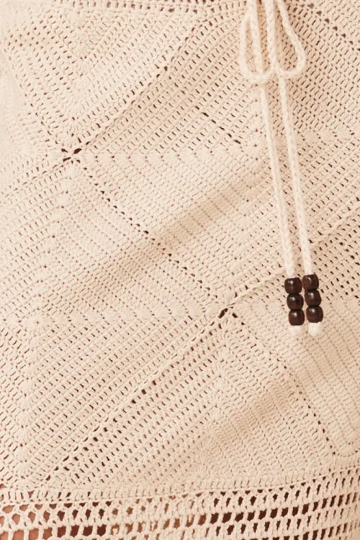 Women Spell AND THE GYPSY COLLECTIVE - SALINA CROCHET MIDI SKIRT (NATURAL) FINAL SALE