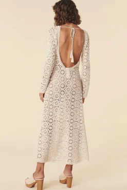 Women Spell AND THE GYPSY COLLECTIVE - HELENA CROCHET LACE GOWN (CREAM)