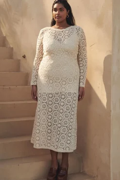 Women Spell AND THE GYPSY COLLECTIVE - HELENA CROCHET LACE GOWN (CREAM)