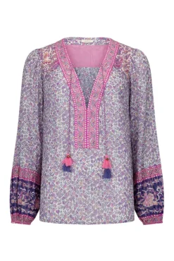 Spell AND THE GYSPY COLLECTIVE - LITTLE BIRD LACE UP BLOUSE (BERRY)