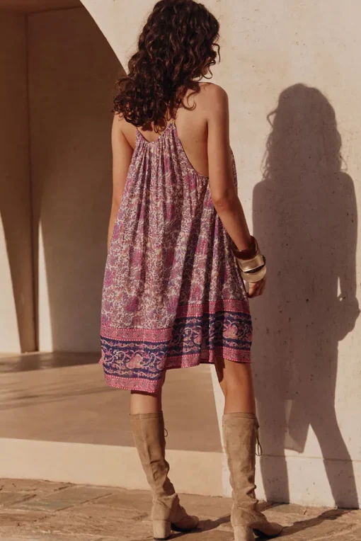 Spell AND THE GYSPY COLLECTIVE - LITTLE BIRD STRAPPY MINI DRESS (BERRY)