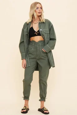 Women Suboo - Abbie High Waisted Panel Pants (Olive) FINAL SALE