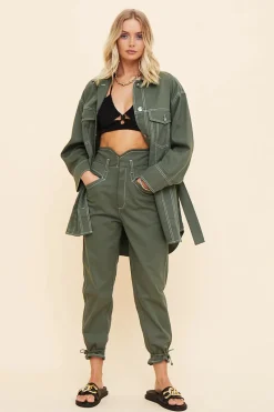Women Suboo - Abbie High Waisted Panel Pants (Olive) FINAL SALE