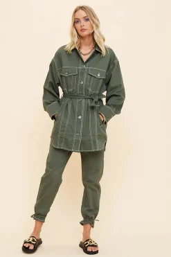 Suboo - Abbie Long Sleeve Panelled Jacket (Olive)