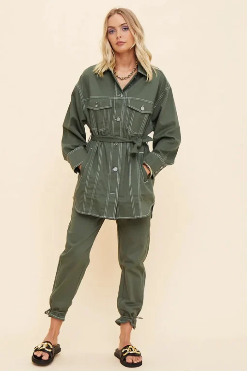 Suboo - Abbie Long Sleeve Panelled Jacket (Olive)