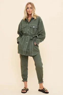 Suboo - Abbie Long Sleeve Panelled Jacket (Olive)