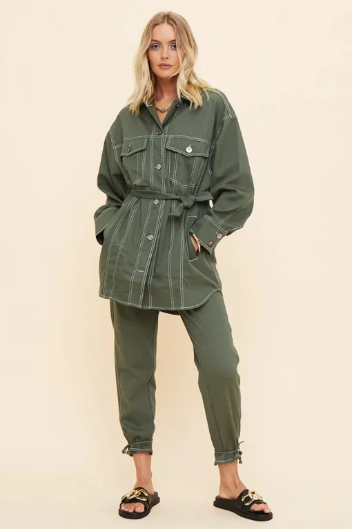 Suboo - Abbie Long Sleeve Panelled Jacket (Olive)