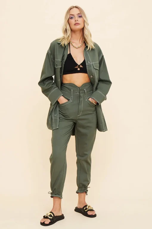 Suboo - Abbie Long Sleeve Panelled Jacket (Olive)