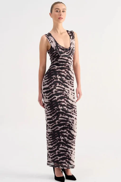 Suboo - ALEXIS COWL NECK MAXI DRESS (ANIMAL)