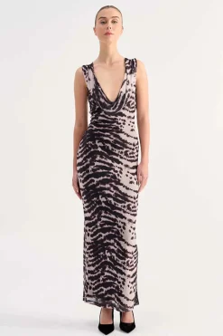 Suboo - ALEXIS COWL NECK MAXI DRESS (ANIMAL)