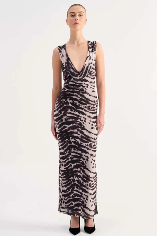 Suboo - ALEXIS COWL NECK MAXI DRESS (ANIMAL)
