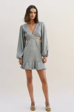 Suboo - Ana Balloon Sleeve Mini Dress (Silver)