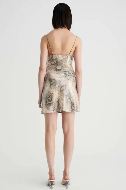 Suboo - AQUARIUS COWL NECK STRAPPY MINI DRESS (SNAKE)