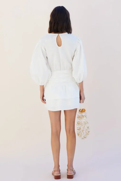 Suboo - Aster Sleeved Mini Dress (White)