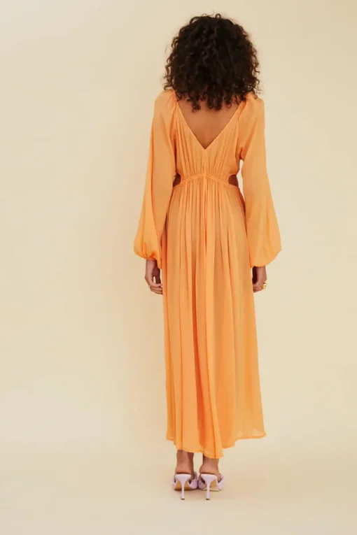 Suboo - AURA LONG SLEEVE CUT OUT MIDI DRESS (MELON)