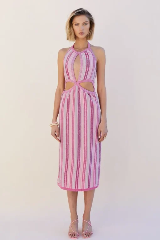 Suboo - Beck Halter Cut Out Dress (Fuschia)