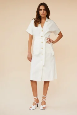 Women Suboo - Bernie Button Front Midi Dress (Ivory)