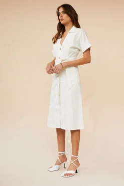 Women Suboo - Bernie Button Front Midi Dress (Ivory)