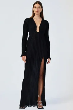 Suboo - CRYSTAL V NECK MAXI DRESS (BLACK)