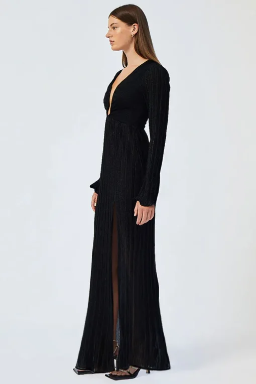 Suboo - CRYSTAL V NECK MAXI DRESS (BLACK)