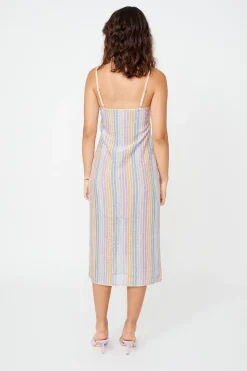 Suboo - Elise Cut Out Dress(Lilac Stripe Metallic)