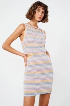 Suboo - Elise Mini Dress (Lilac Stripe Metallic)