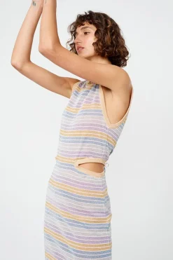 Suboo - Elise Mini Dress (Lilac Stripe Metallic)