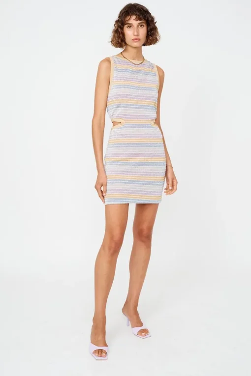 Suboo - Elise Mini Dress (Lilac Stripe Metallic)