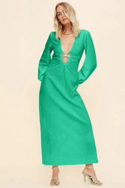 Suboo - Elodie Long Sleeve Keyhole Front Maxi Dress