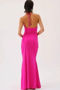 Suboo - GARNET DEEP COWL NECK MAXI DRESS (PINK)