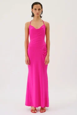 Suboo - GARNET DEEP COWL NECK MAXI DRESS (PINK)