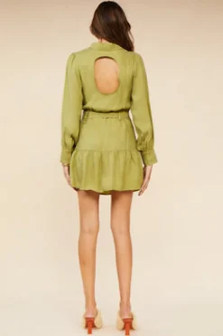Suboo - Georgia Keyhole Mini Shirt Dress (Moss)