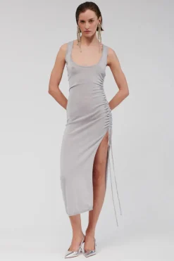 Suboo - IBIZA SCOOP NECK MAXI DRESS (SILVER)