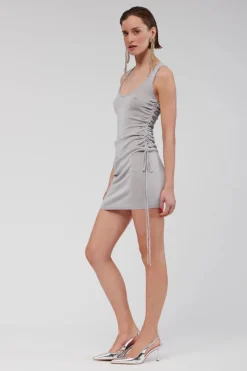 Suboo - IBIZA SCOOP NECK MINI DRESS (SILVER)