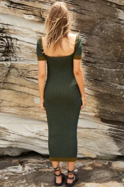 Suboo - Leah Knit Square Neck Dress (Olive)