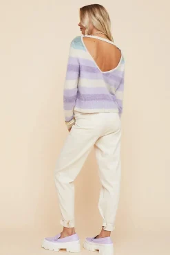 Suboo - Leandra Low V Back Oversized Knit (Lilac Ombre)