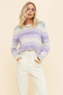 Suboo - Leandra Low V Back Oversized Knit (Lilac Ombre)
