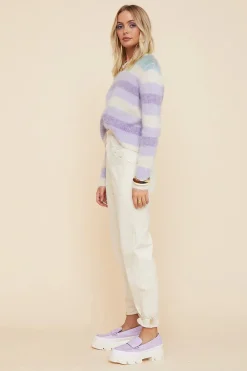 Suboo - Leandra Low V Back Oversized Knit (Lilac Ombre)
