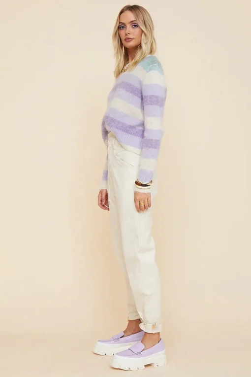 Suboo - Leandra Low V Back Oversized Knit (Lilac Ombre)