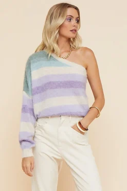 Suboo - Leandra One Shoulder Knit (Lilac Ombre)