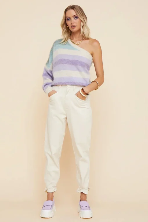 Suboo - Leandra One Shoulder Knit (Lilac Ombre)