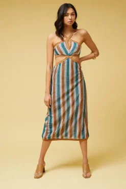 Suboo - Lolita Knit Keyhole Cut Out Dress (Metallic) FINAL SALE