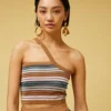 Suboo - Lolita One Shoulder Top (Metallic Stripe)