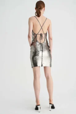 Suboo - LUNA COWL NECK MINI DRESS (SILVER)