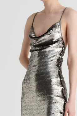 Suboo - LUNA STRAPPY MIDI COLUMN DRESS (SILVER)