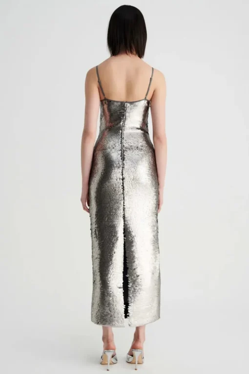 Suboo - LUNA STRAPPY MIDI COLUMN DRESS (SILVER)