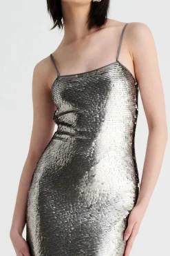 Suboo - LUNA STRAPPY MIDI COLUMN DRESS (SILVER)
