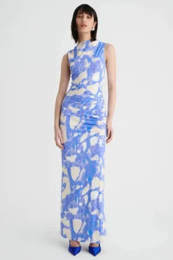 Suboo - MARBLE SLEEVELESS RUCHED MAXI DRESS