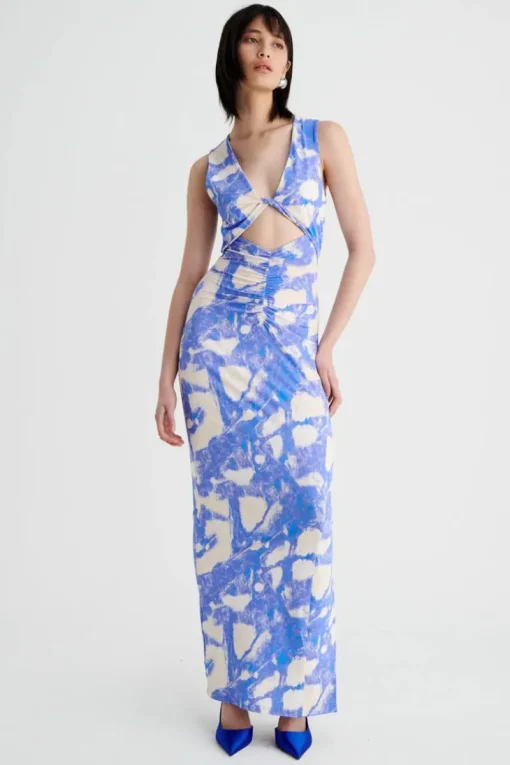 Suboo - MARBLE SLEEVELESS REVERSIBLE TWIST FRONT MAXI DRESS