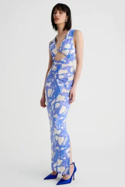 Suboo - MARBLE SLEEVELESS REVERSIBLE TWIST FRONT MAXI DRESS